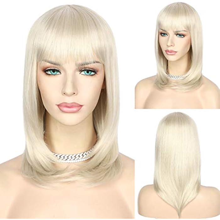 DILLARDS Qd-Udreamy Blonde Bob Wigs With Bangs For White Women None Lace Front Wigs For Black Women Synthetic Lace Front Wigs Bob - Image 4